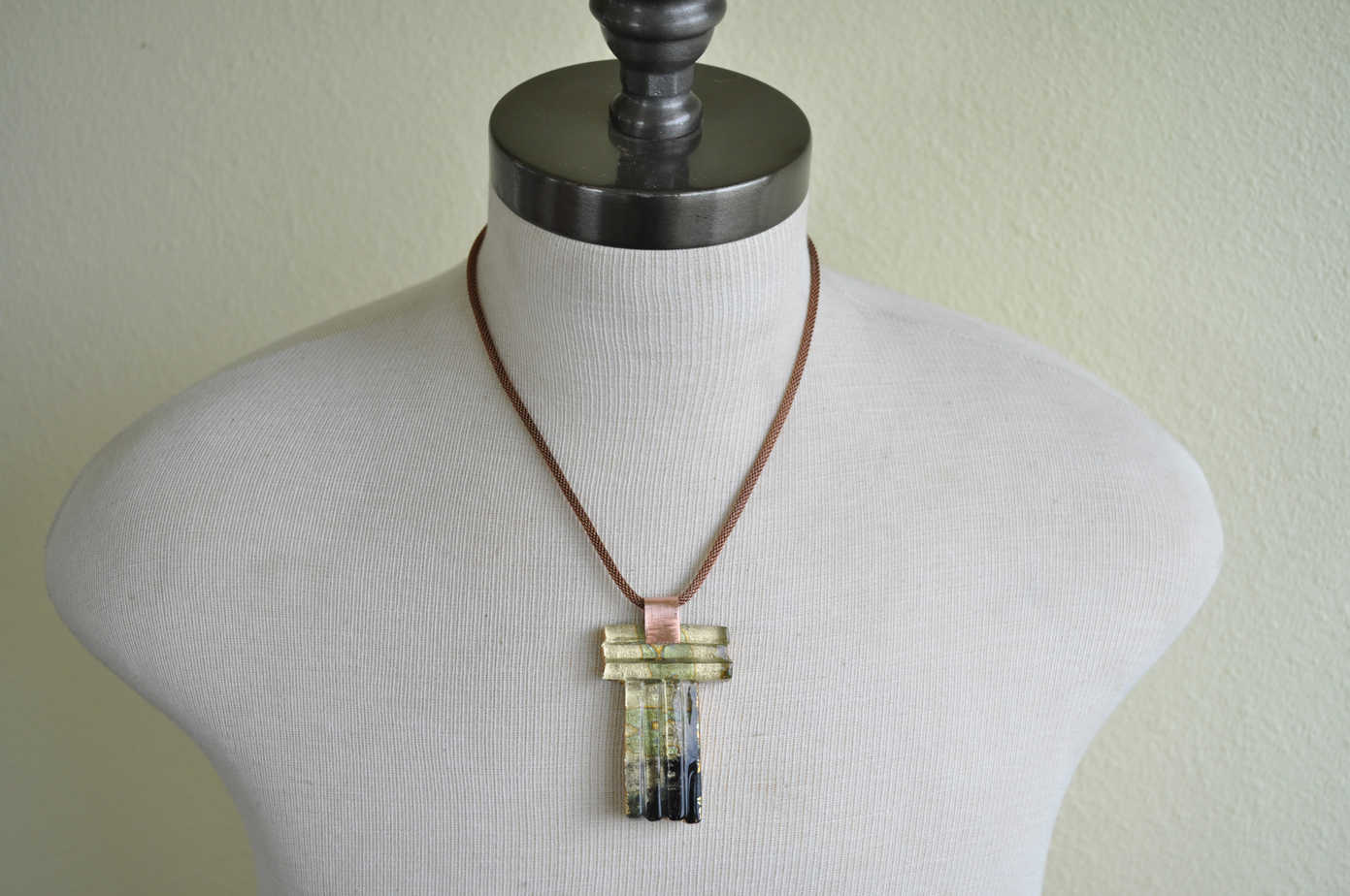 Large reclaimed glass necklace