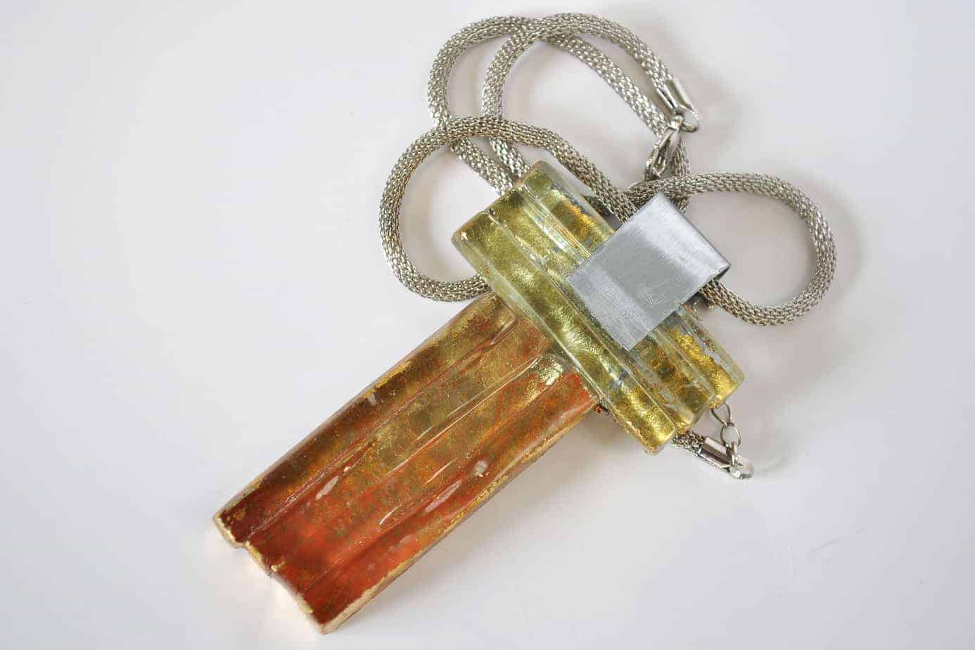 Tangerine and Steel Necklace